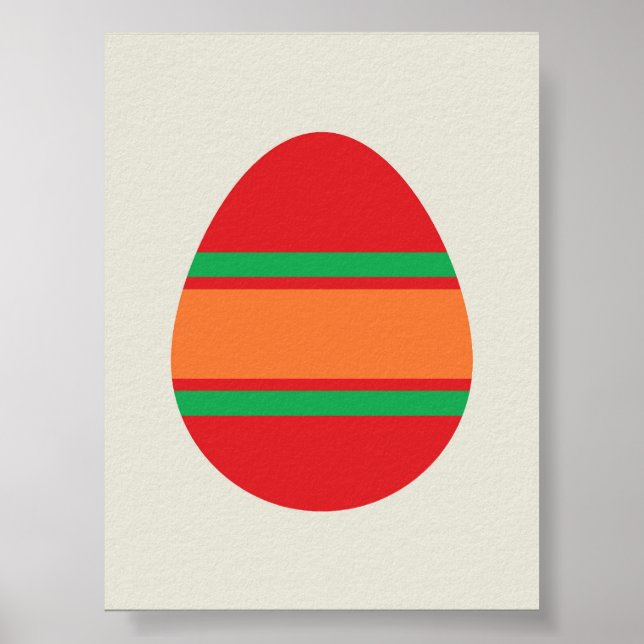 Bauhaus Easter Egg Illustration – Modern Geometric Poster (Front)