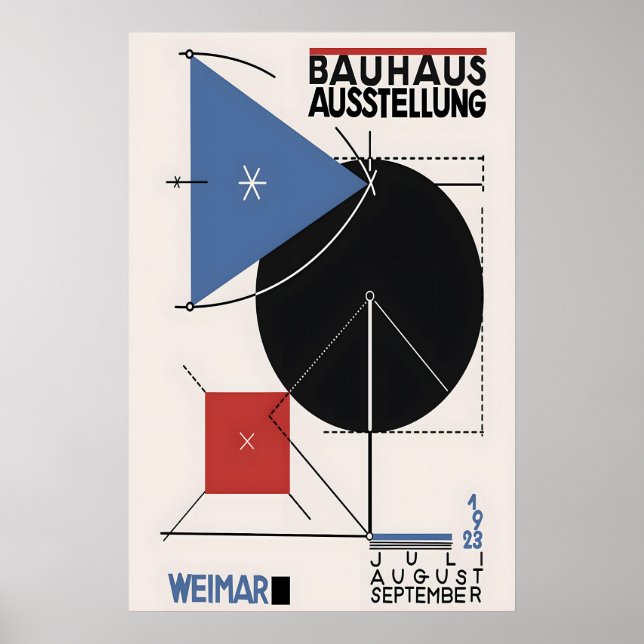 Bauhaus Exhibition Poster Geometric Abstract Art (Front)