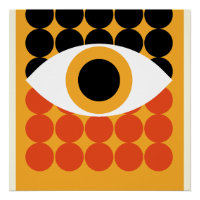Bauhaus Eye Geometric Art Print Orange 1919