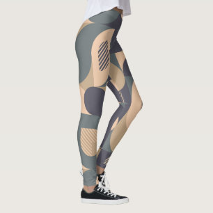 Bauhaus Geometric Abstract Color Block Design Leggings