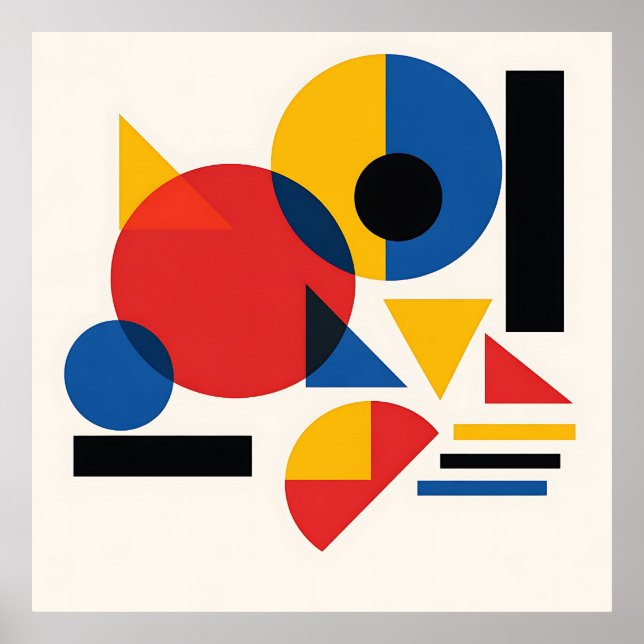 Bauhaus Geometric Abstract Composition Poster (Front)