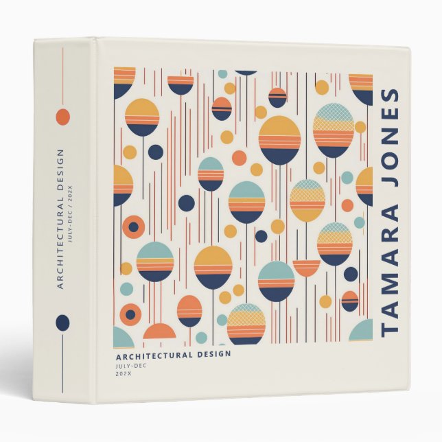 Bauhaus Geometric Abstract Pattern#1 ID1068 Binder (Front/Spine)