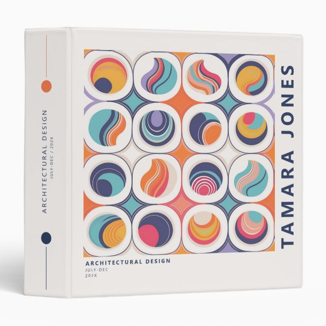 Bauhaus Geometric Abstract Pattern#2 ID1068 Binder (Front/Spine)