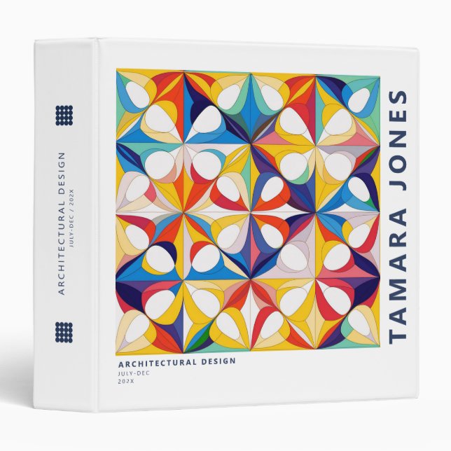 Bauhaus Geometric Abstract Pattern#3 ID1068 Binder (Front/Spine)