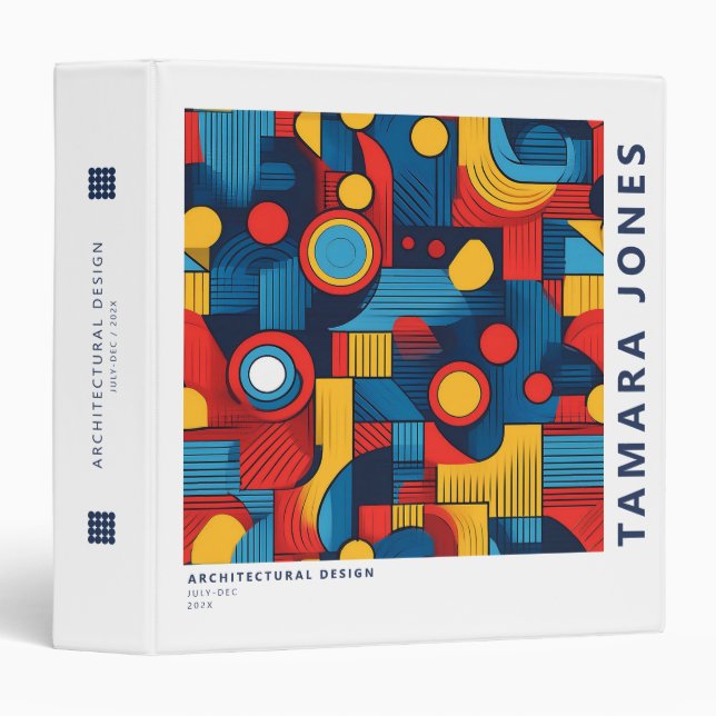 Bauhaus Geometric Abstract Pattern#4 ID1068 Binder (Front/Spine)