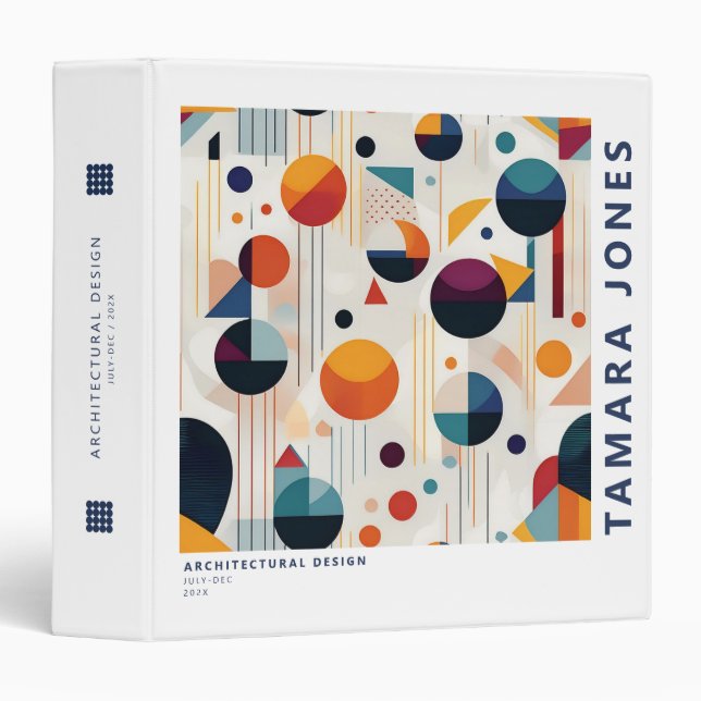 Bauhaus Geometric Abstract Pattern#5 ID1068 Binder (Front/Spine)