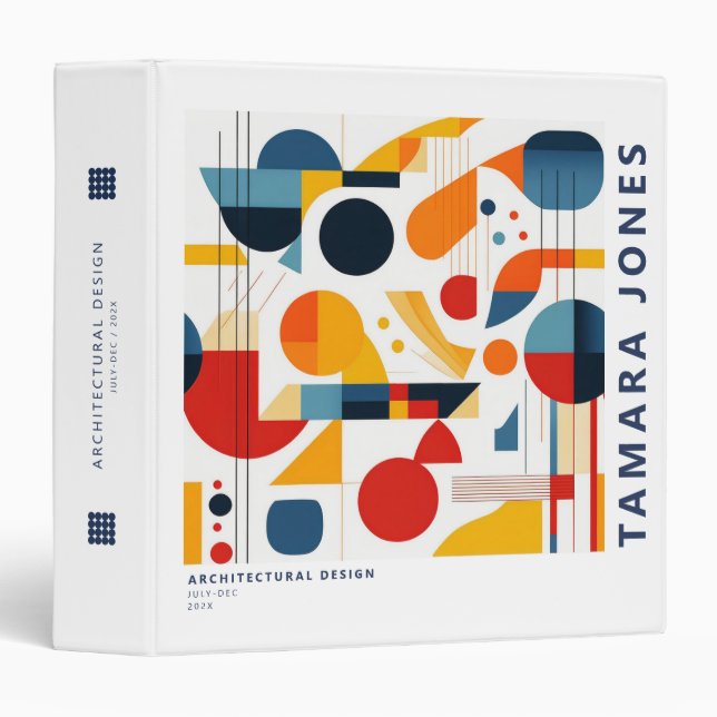 Bauhaus Geometric Abstract Pattern#6 ID1068 Binder (Front/Spine)