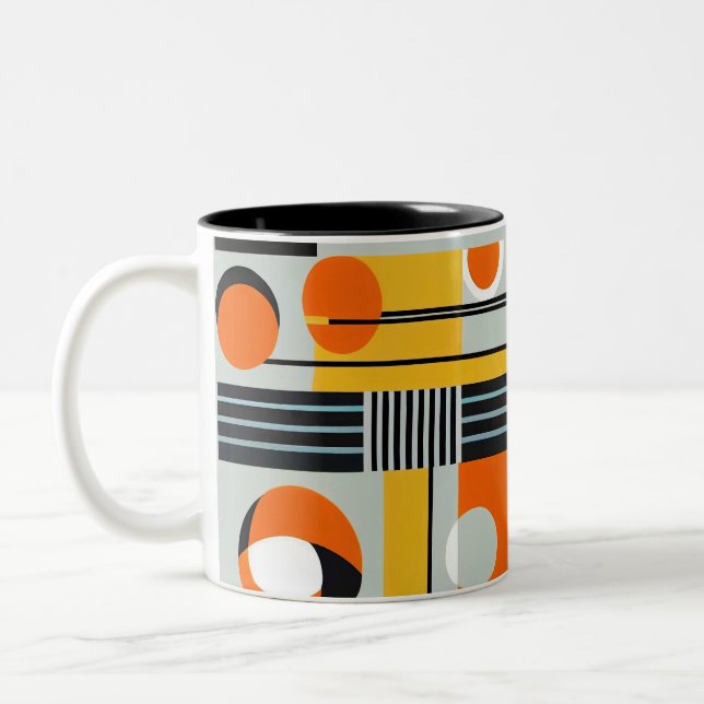Bauhaus Geometric Design 01 Perfect For Two-Tone Coffee Mug (Left)