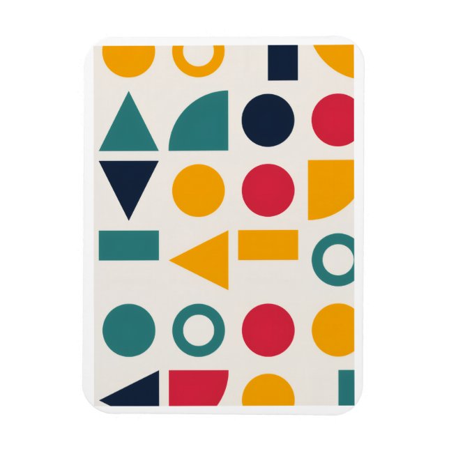 Bauhaus Geometric Shapes Pattern Stickers Magnet (Vertical)