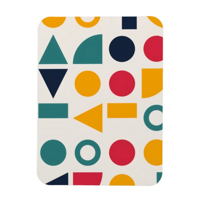 Bauhaus Geometric Shapes Pattern Stickers Magnet (Vertical)