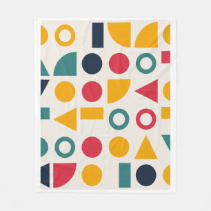 Bauhaus Geometric Shapes Seamless Pattern Fleece Blanket
