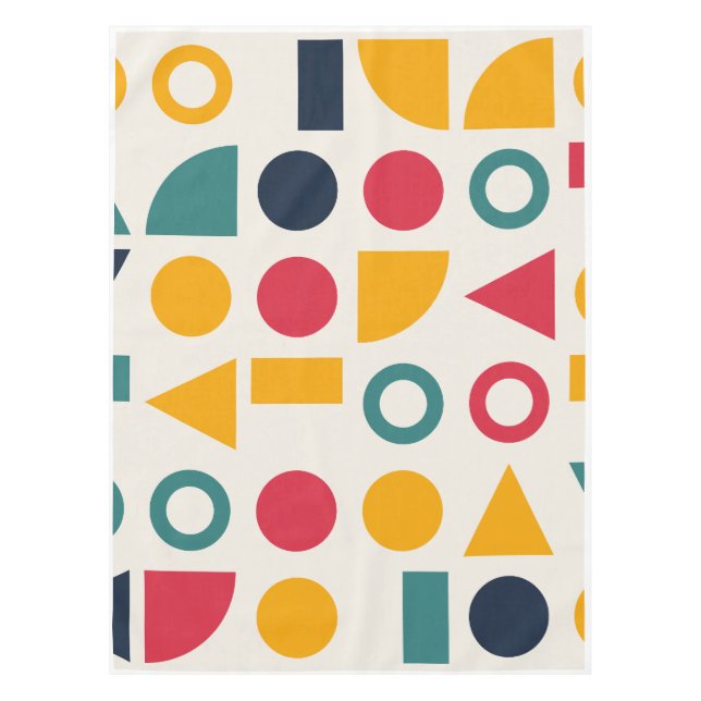 Bauhaus Geometric Shapes Seamless Pattern Tablecloth (Front)