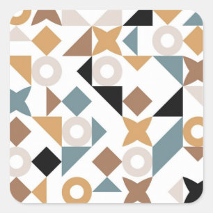Bauhaus Geometric Square Sticker