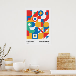 Bauhaus Geometric Wall Art Bold Colors