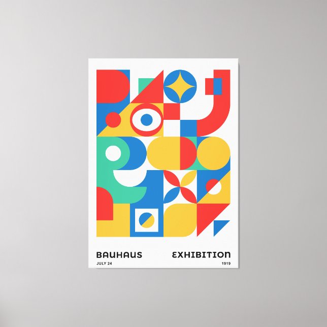 Bauhaus Geometric Wall Art Bold Colours (Front)