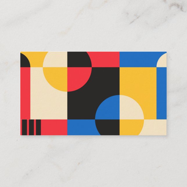 Bauhaus Geometry Pattern Business Card (Back)