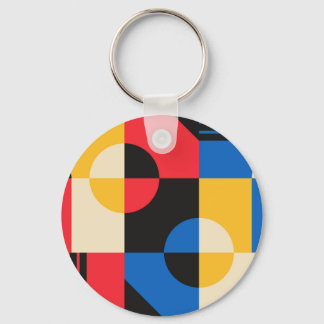 Bauhaus Geometry Pattern Keychain