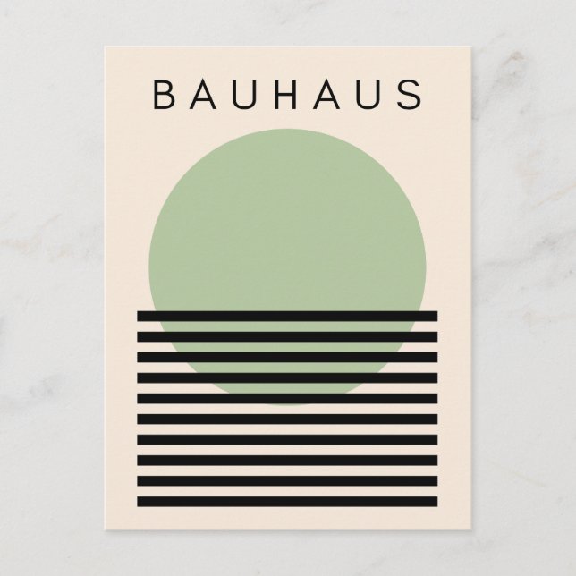 Bauhaus Green Sun Postcard (Front)