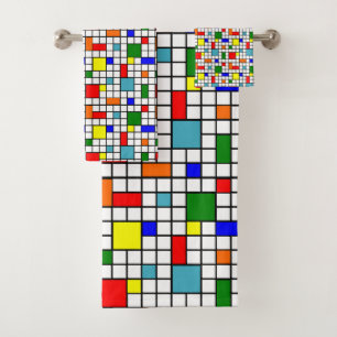 Bauhaus Grid Bath Towel Set