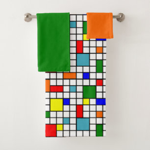 Bauhaus Grid Bath Towel Set