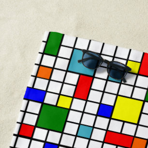 Bauhaus Grid Beach Towel