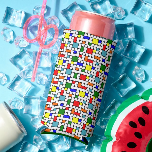 Bauhaus Grid  Seltzer Can Cooler (In Situ Summer)