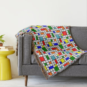 Bauhaus Grid Throw Blanket