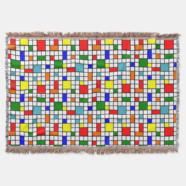 Bauhaus Grid  Throw Blanket (Front)