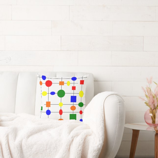 Bauhaus Grid  Throw Pillow (Couch)