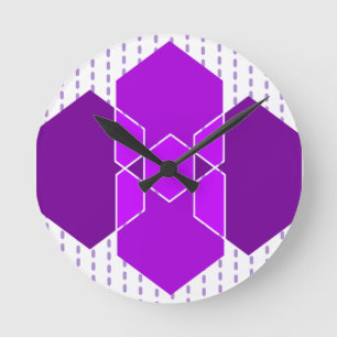 Bauhaus Hexagons Round Clock