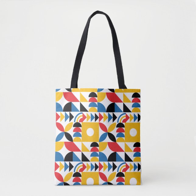 Bauhaus Inspired Contemporary Mid Century Tote Bag (Front)