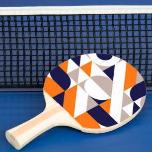 Bauhaus Inspired Geometric Pattern Ping Pong Paddle