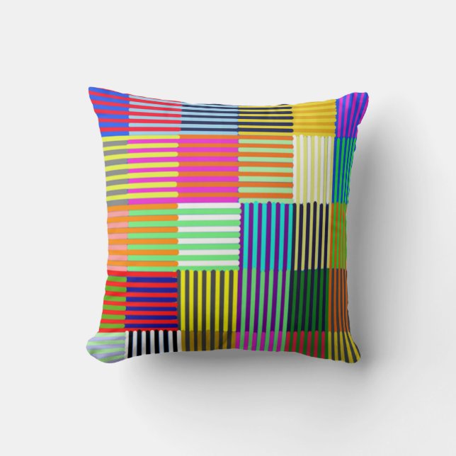 Bauhaus Inspired Optics Throw Pillow (Front)
