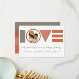 Bauhaus Love Striped Photo Wedding Thank You Card