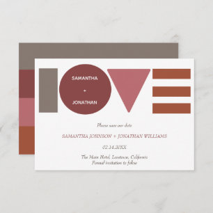 Bauhaus Love Striped Wedding Save The Date