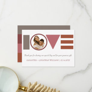 Bauhaus Love Striped Wedding Thank You Card