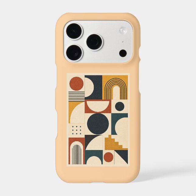 Bauhaus Mid-Century Geometric Grid Abstract Case (Back)