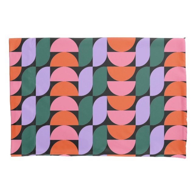 Bauhaus Mid Century Modern Geometric MCM Retro Pillowcase (Front)