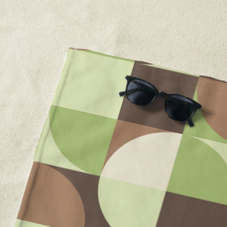 Bauhaus Mid Century Modern Leaf and Tree MCM Beach Towel