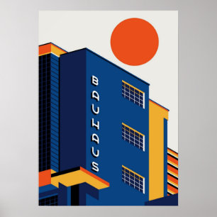 bauhaus, modernist, minimal, geometric, abstract,  poster