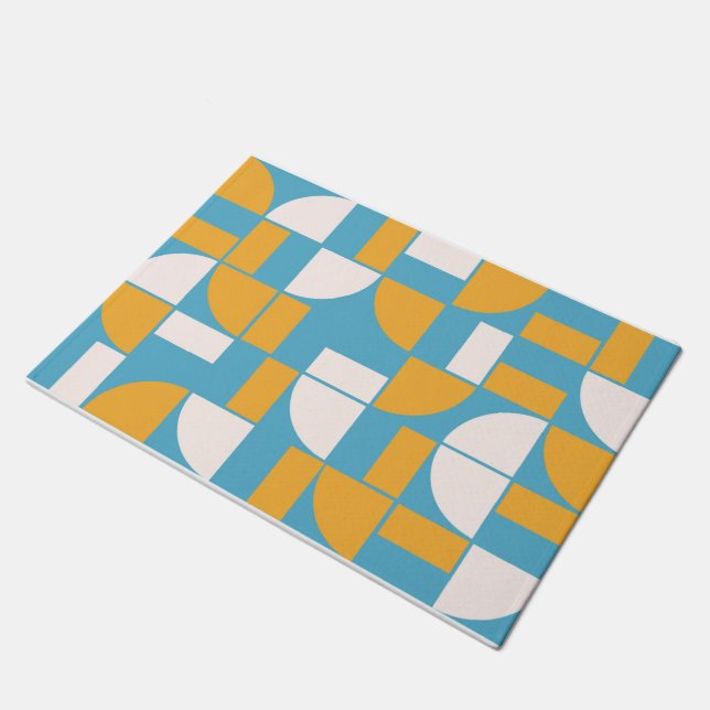Bauhaus Pattern 03 Throw Pillow Magnet Fleece Blan Doormat (Angled)