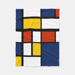 bauhaus pattern abstract geometric art painting mo fleece blanket