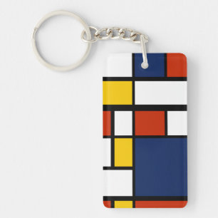 bauhaus pattern abstract geometric art painting mo keychain