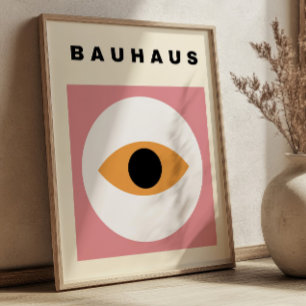 Bauhaus Pink Blush Mid Century Modern Minimalist Poster