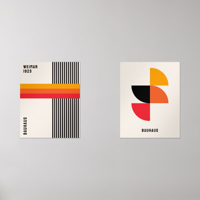 Bauhaus Poster Exhibition Poster Set Orange Red (Front)