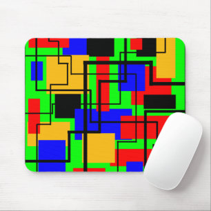 Bauhaus Rectangles and Lines Mouse Pad
