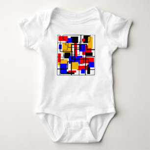 Bauhaus Rectangles and Lines - White Baby Bodysuit
