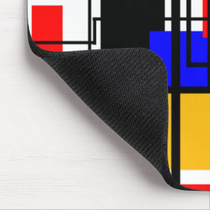 Bauhaus Rectangles and Lines - White Mouse Pad