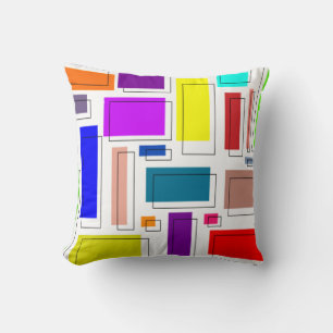 Bauhaus Rectangles Throw Pillow