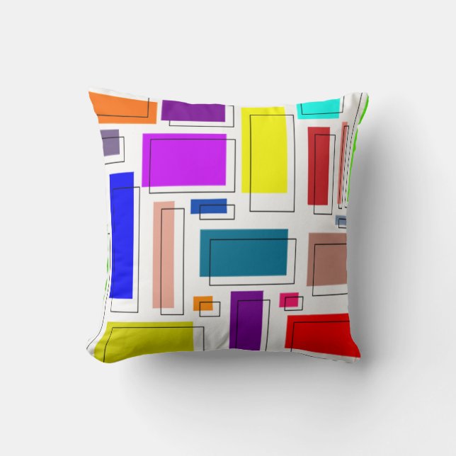 Bauhaus Rectangles  Throw Pillow (Front)